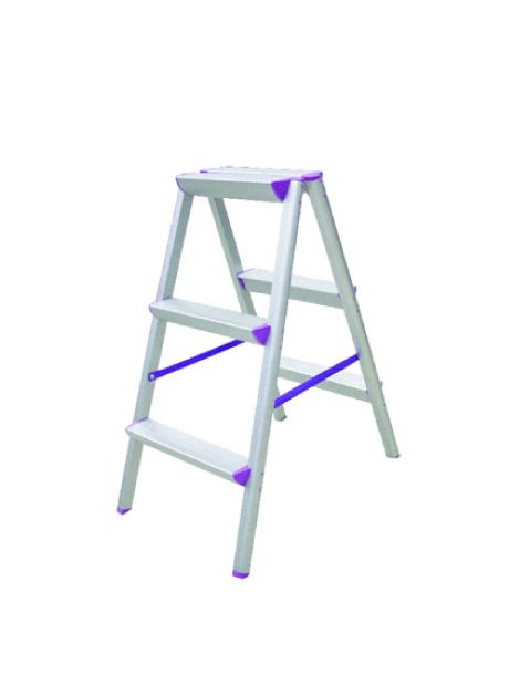 Aluminium Double Elegant Ladder – 3 Steps (DE03)