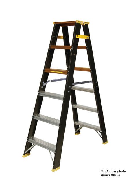 Aluminium Double Sided Ladder (Industrial & Construction Used) – 8 Steps (HDD 8)