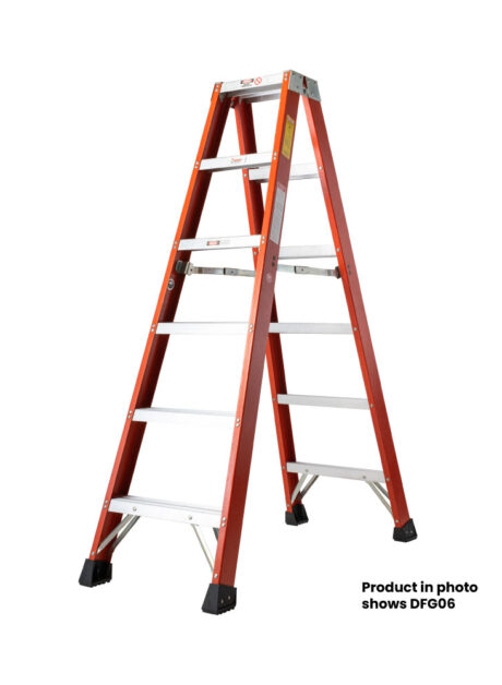 Fiberglass Double Sided A-Shape Ladder – 12 Steps (DFG12)