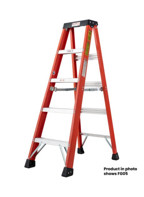 Fiberglass Single Sided A-Shape Ladder – 12 Steps (FG12)