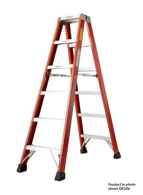 Fiberglass Double Sided A-Shape Ladder – 12 Steps (DFG12)